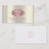 金ゴールドフェイクとピンクの蓮 名刺 (正面/裏面)