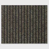 金ゴールドフェイクと黒の模様 ラッピングペーパー (フラット)