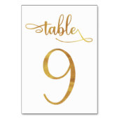 金ゴールドフェイクなホイル3.5x5のテーブルの第|表9 テーブルナンバー (正面)