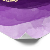 金ゴールドフェイクのゾウの紫色のブラシ ポスター (角)