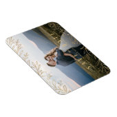 金ゴールドフェイクの素朴な植物写真は日付を保存 マグネット (右側)