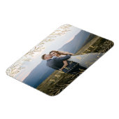 金ゴールドフェイクの素朴な植物写真は日付を保存 マグネット (左側)