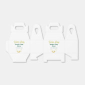 金ゴールドフェイクの葉の緑の森の魅力赤ちゃんシャワー フェイバーボックス (折り畳みなし)