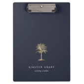 金ゴールドフェイクのPalm Treeロゴ クリップボード (正面)