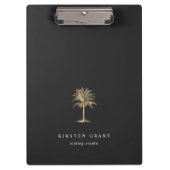 金ゴールドフェイクのPalm Treeロゴ クリップボード (正面)