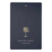 金ゴールドフェイクのPalm Treeロゴ ミニクリップボード (裏面)