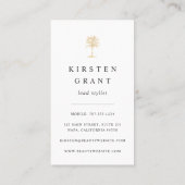 金ゴールドフェイクのPalm Treeロゴ 名刺 (裏面)