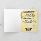 金ゴールドフェイクは世界社員の記念日 カード (内部)