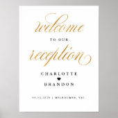 金ゴールドフェイクは我々の披露宴の印結婚象にようこそ ポスター (正面)