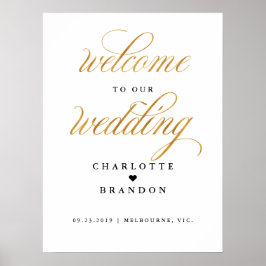 金ゴールドフェイクは我々の披露宴の印結婚象にようこそ ポスター