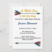 金ゴールドフェイクは野生の一部族の矢の赤ちゃんシャワーカード 招待状 (正面)