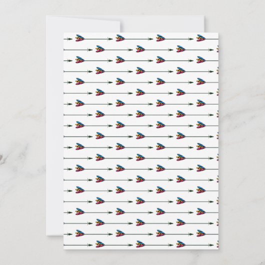 金ゴールドフェイクは野生の一部族の矢の赤ちゃんシャワーカード 招待状 (裏面)