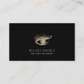 金ゴールドフェイクまつげサロンブラック 名刺 (正面)