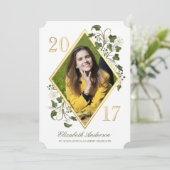 金ゴールドフェイクアイビーリーググラッドフォト招待状 招待状 (スタンド正面)