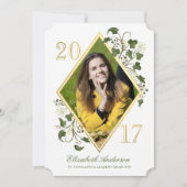 金ゴールドフェイクアイビーリーググラッドフォト招待状 招待状 (正面)