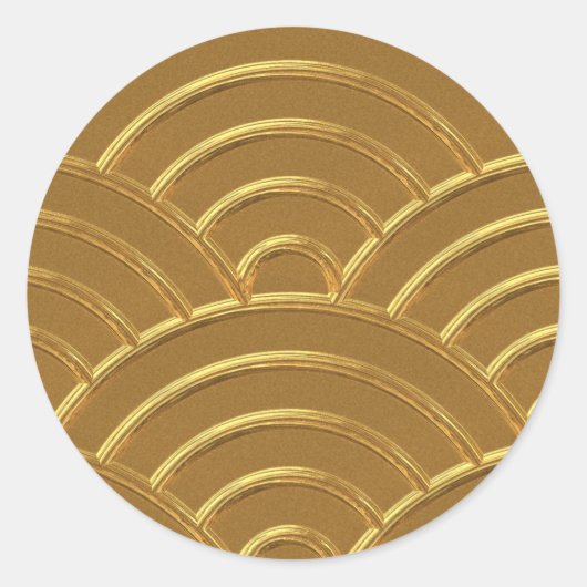 金ゴールドフェイクアールデコアーチレター封筒用シールお気に入り ラウンドシール (正面)