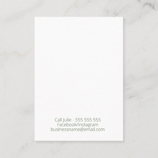 金ゴールドフェイクイヤリングディスプレイ付きハイルフレーム 名刺 (裏面)