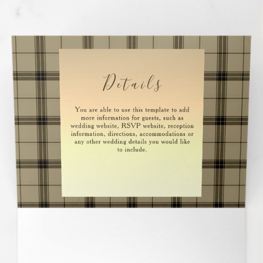 金ゴールドフェイクウィンターウェディングトリフォールド招待状 三つ折り招待状 (内部最初)