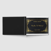 金ゴールドフェイクエンボスレザーゲストブック ゲストブック (全面)