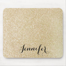 金ゴールドフェイクカスタムグリッタースクリプト名マウスパッド