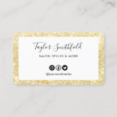 金ゴールドフェイクカスタムグリッターロイヤリティカード 名刺 (裏面)