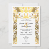金ゴールドフェイクカットのフィリ結婚グラース 招待状 (正面)