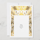 金ゴールドフェイクカットのフィリ結婚グラース 招待状 (裏面)