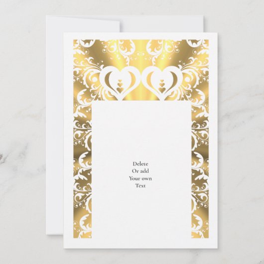 金ゴールドフェイクカットのフィリ結婚グラース 招待状 (裏面)