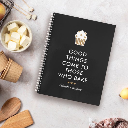 金ゴールドフェイクカップケーキグッドフツベーキングレシピ ノートブック