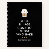 金ゴールドフェイクカップケーキグッドフツベーキングレシピ ノートブック (正面)