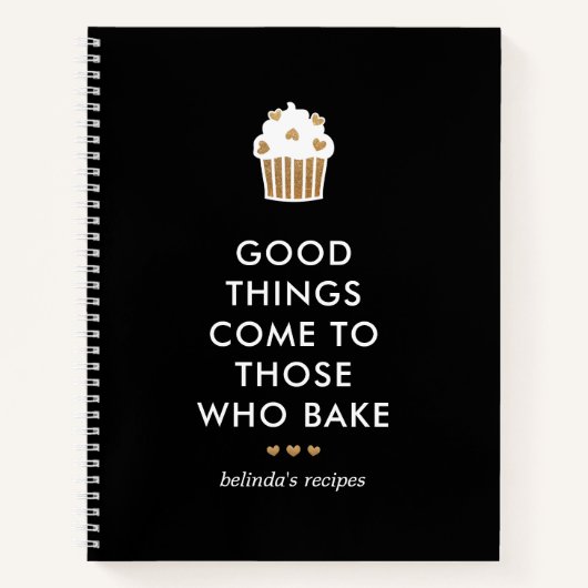 金ゴールドフェイクカップケーキグッドフツベーキングレシピ ノートブック (正面)