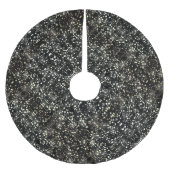 金ゴールドフェイクガラスグリッタースパークルオンブラック ブラッシュドポリエステルツリースカート (正面)