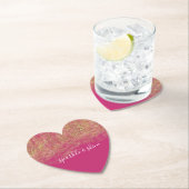 金ゴールドフェイクガーリーピンクスパークル ペーパーコースター (インサイチュ)