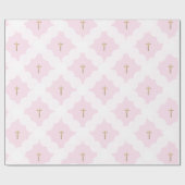 金ゴールドフェイククロス白円模様バプテスピンク ラッピングペーパー (フラット)