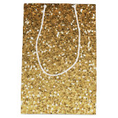 金ゴールドフェイクグラデーショングリッター ミディアムペーパーバッグ (裏面)