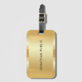 金ゴールドフェイクグラマートレンディーモダンテンプレートエレガント ラゲッジタグ (正面縦)