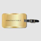 金ゴールドフェイクグラマートレンディーモダンテンプレートエレガント ラゲッジタグ (正面横)