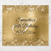 金ゴールドフェイクグリッターとフォイル30歳の誕生日 スパークリングワインラベル (シングルラベル)