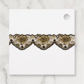 金ゴールドフェイクグリッターとブラッククイーンビーレース結婚ズ フェイバータグ (裏面)