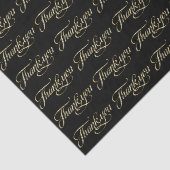 金ゴールドフェイクグリッターとブラックサンキューパターン 薄葉紙 (詳細)