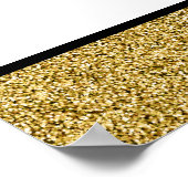 金ゴールドフェイクグリッターの結婚プラグ抜き ポスター (角)