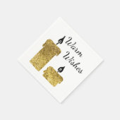 金ゴールドフェイクグリッターろうそくクリスマスのホリデーシーズン スタンダードカクテルナプキン (角)