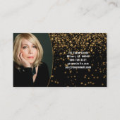 金ゴールドフェイクグリッターオーバー黒カスタム色写真 名刺 (裏面)