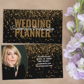 金ゴールドフェイクグリッターオーバー黒カスタム色写真 名刺