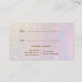 金ゴールドフェイクグリッタークイーンビーアポイントメントカード 名刺 (裏面)