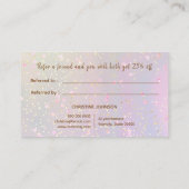 金ゴールドフェイクグリッタークイーンビー紹介カード 名刺 (裏面)