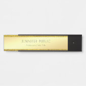 金ゴールドフェイクグリッターグラマーテンプレートモダンエレガント サインプレート (正面)