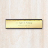 金ゴールドフェイクグリッターグラマーテンプレートモダンエレガント サインプレート (正面)