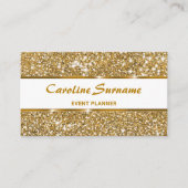 金ゴールドフェイクグリッターグラムシックグリッターイベントプランナー 名刺 (正面)