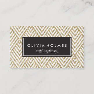 金ゴールドフェイクグリッターシボロンパターン名刺 名刺